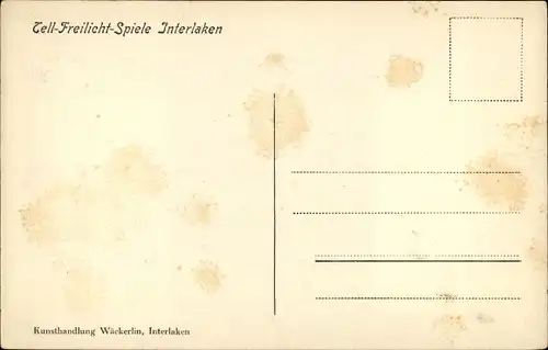 Ak Interlaken Kt. Bern Schweiz, Tell Freilicht Spiele, Armgard, Vogt, Theaterszene