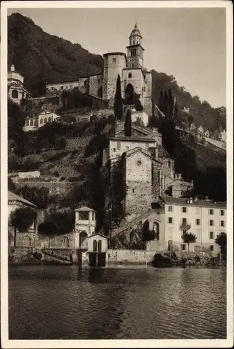 Ak Morcote Lago di Lugano Kanton Tessin, Blick auf den Ort