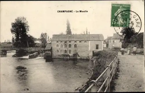 Ak Champagné Sarthe, Le Moulin