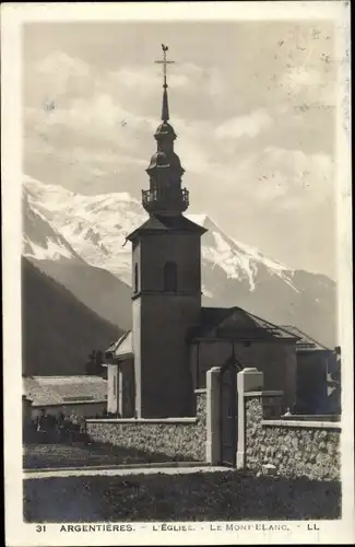 Ak Argentière Haute Savoie, Kirche