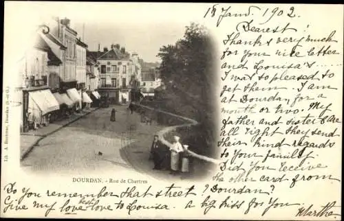 Ak Dourdan Essonne, Rue de Chartres