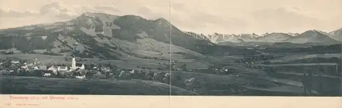 Klapp Ak Rettenberg im Allgäu, Panorama mit Grünten