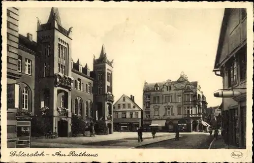 Ak Gütersloh in Westfalen, Partie am Rathaus