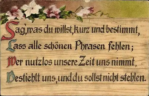 10 alte Ak Gedichte und Sprüche, diverse Ansichten