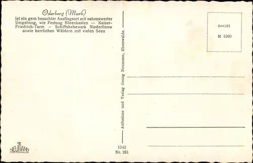 Ak Oderberg in der Mark, Stadtpanorama