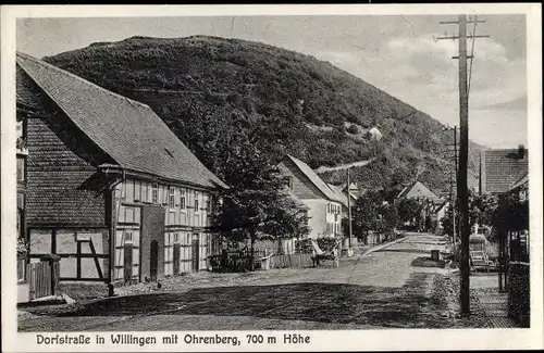 Ak Willingen Upland in Hessen, Dorfstraße, Ohrenberg