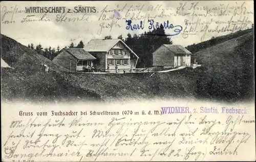 Ak Schwellbrunn Halbkanton Appenzell Außerrhoden, Wirtschaft zum Säntis, Fuchsacker