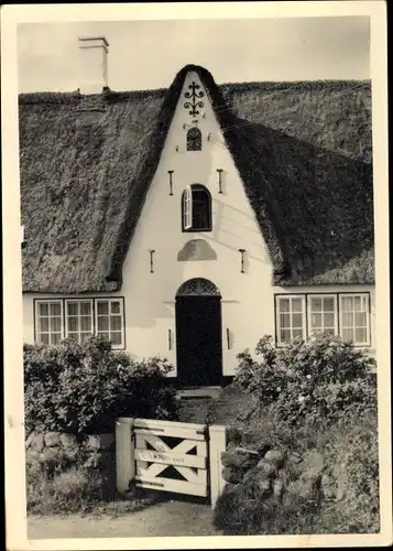 Foto Ak Insel Sylt in Nordfriesland, Pension, Reetdachhaus