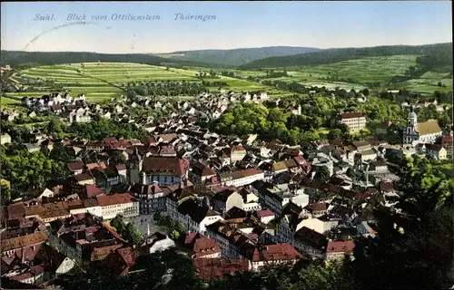 Ak Suhl in Thüringen, Gesamtansicht, Blick vom Ottilienstein