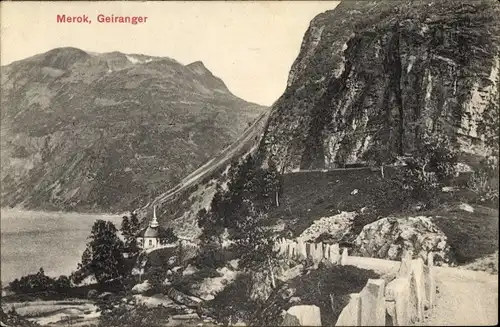 Ak Merok Geiranger Norwegen, Blick auf die Berge