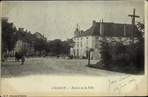 Ak Chagny Saône et Loire, Entree de la Ville