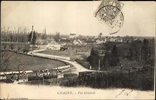 Ak Chagny Saône et Loire, Vue Generale