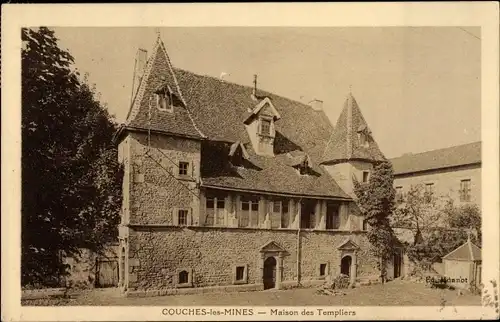 Ak Couches les Mines Saône et Loire, Maison des Templiers