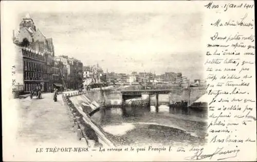 Ak Le Treport Mers Seine Maritime, La retenue et le quai Francois I.