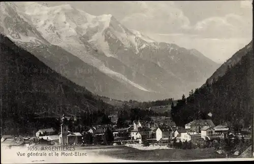 Ak Argentière Haute Savoie, Gesamtansicht mit Mont Blanc