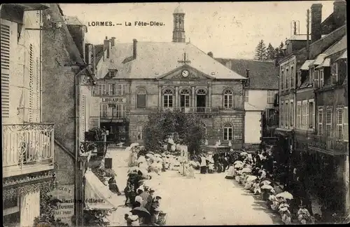 Ak Lormes Nièvre, La Fete-Dieu