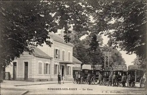 Ak Pougues les Eaux Nievre, La Gare