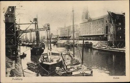 Ak Duisburg im Ruhrgebiet, Hafen