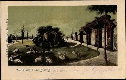 Ak Ludwigsburg Baden Württemberg, Schloss, Parkanlage