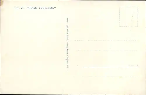 Ak Dampfschiff MS Monte Sarmiento, HSDG, Segelboote