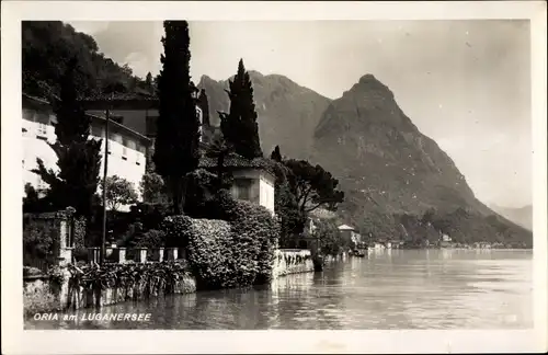 Ak Oria Como Lombardia, Luganersee, Häuser am Ufer