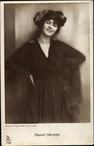 Ak Porträt Schauspielerin Hanni Weisse