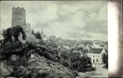 Ak Kohren Sahlis Frohburg Sachsen, Teilansicht vom Ort, Burgblick