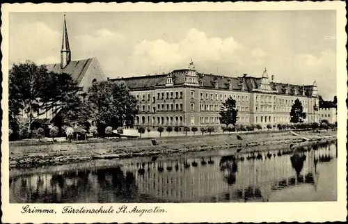 Ak Grimma in Sachsen, Fürstenschule, Sankt Augustin, Flusspartie