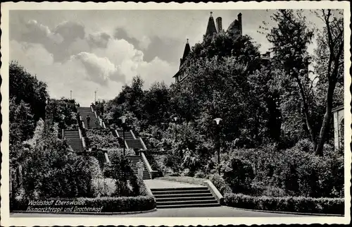 Ak Eberswalde im Kreis Barnim, Bismarcktreppe und Drachenkopf
