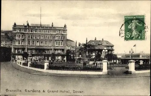 Ak Dover South East England, Granville Gardens, Grand Hotel