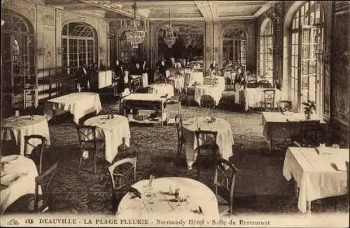 Ak Deauville La Plage Fleurie Calvados, Normandy Hôtel, Intérieur, Salle du Restaurant