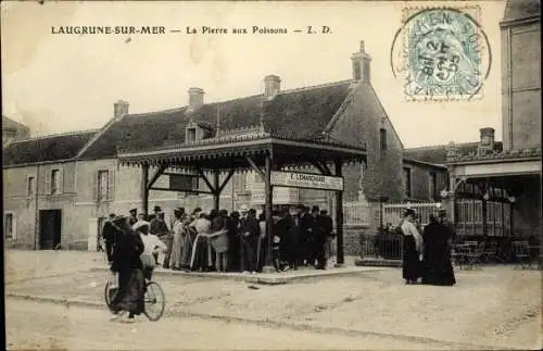 Ak Langrune sur Mer Calvados, La Pierre aux Poissons