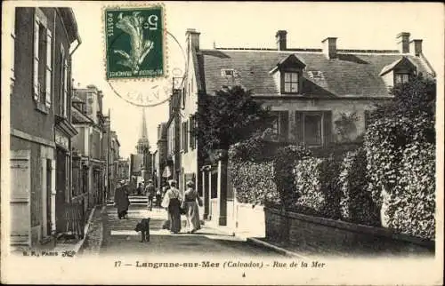 Ak Langrune sur Mer Calvados, Rue de la Mer