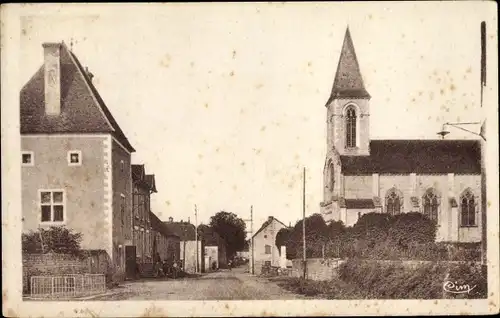 Ak Bresse sur Grosne Saône et Loire, L'Eglise et la Poste