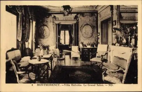 Ak Montmorency Val d’Oise, Villa Helvetia, Le Grand Salon