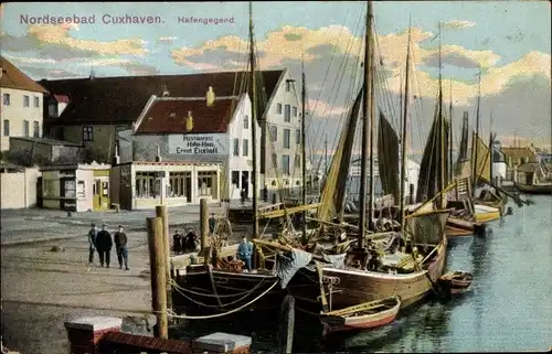 Ak Nordseebad Cuxhaven, Restaurant Hafen Haus, Segelbote