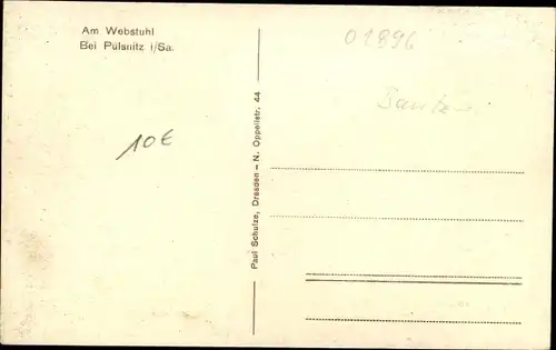 Ak Pulsnitz Sachsen, Am Webstuhl