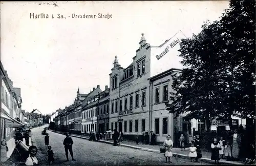 Ak Hartha in Sachsen, Berndts Hotel, Dresdener Straße