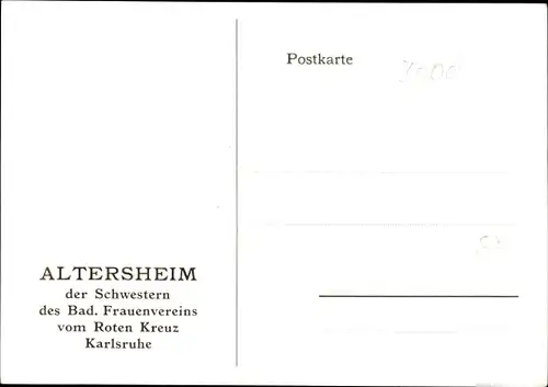 Ak Karlsruhe in Baden Württemberg, Luisenheim, Altersheim, Schwestern des Frauenvereins, Rotes Kreuz