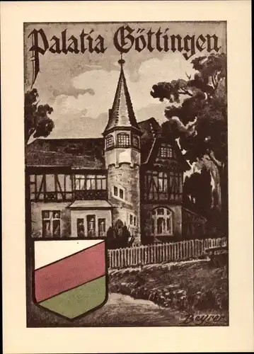 Studentika Künstler Ak Beyrer, Göttingen in Niedersachsen, Verbindung Palatia