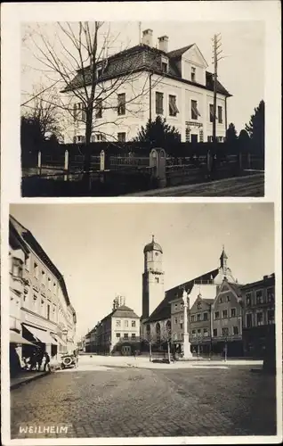 Foto Ak Weilheim Oberbayern, Marienplatz, Wohnhaus