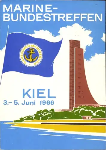 Künstler Ak Hansestadt Kiel, Marine Bundestreffen 3.-5.06.1966, Deutscher Marine Bund