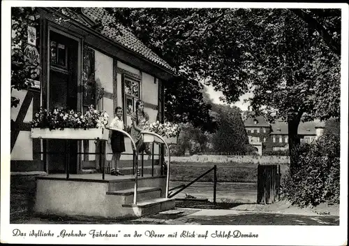 Ak Grohnde Emmerthal an der Weser, Gaststätte und Pension Grohnder Fährhaus