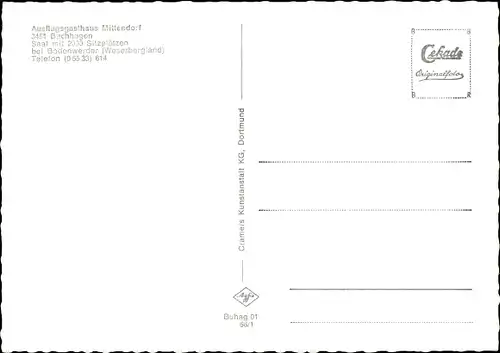 Ak Buchhagen Bodenwerder an der Weser, Gasthaus Mittendorf, Außenansicht