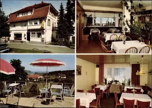 Ak Dobel in Baden Württemberg, Cafe-Restaurant Bergfried von Familie Lauser, Innenansicht