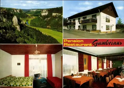 Ak Irndorf Tuttlingen Baden Württemberg, Pension-Restaurant Gambrinus, Innenansicht