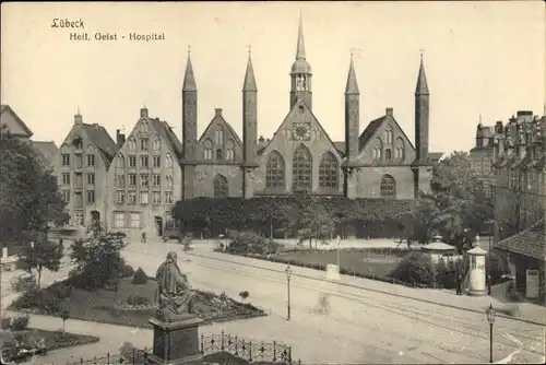 Ak Hansestadt Lübeck, Heilig Geist Hospital, Denkmal