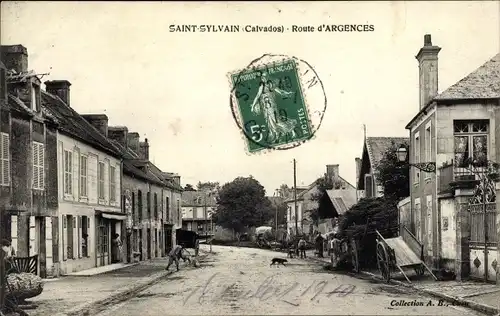 Ak Saint Sylvain Calvados, Route d'Argences