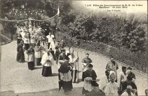 Ak Honfleur Calvados, Fetes du Couronnement de Notre Dame de Grace 1913, les Eveques