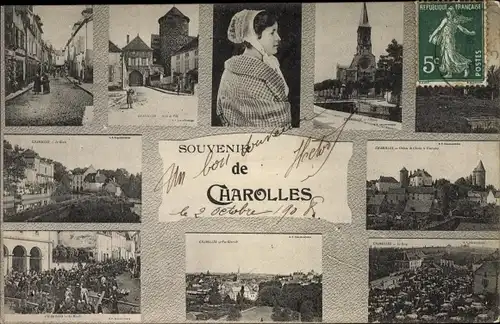 Ak Charolles Saône et Loire, Stadtbilder, Souvenir